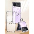 thumbnail image 2 of For Samsung Galaxy Z Flip 3 Clear Case With Ring Holder, [upgraded] Slim Thin Crystal Hard Pc Shockproof Protective Phone Cover For Flip3 5g 2021, 2 of 4