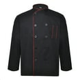 thumbnail image 6 of Toptie Unisex Classic Long Sleeve Button Chef Coat-Black2-M, 6 of 6