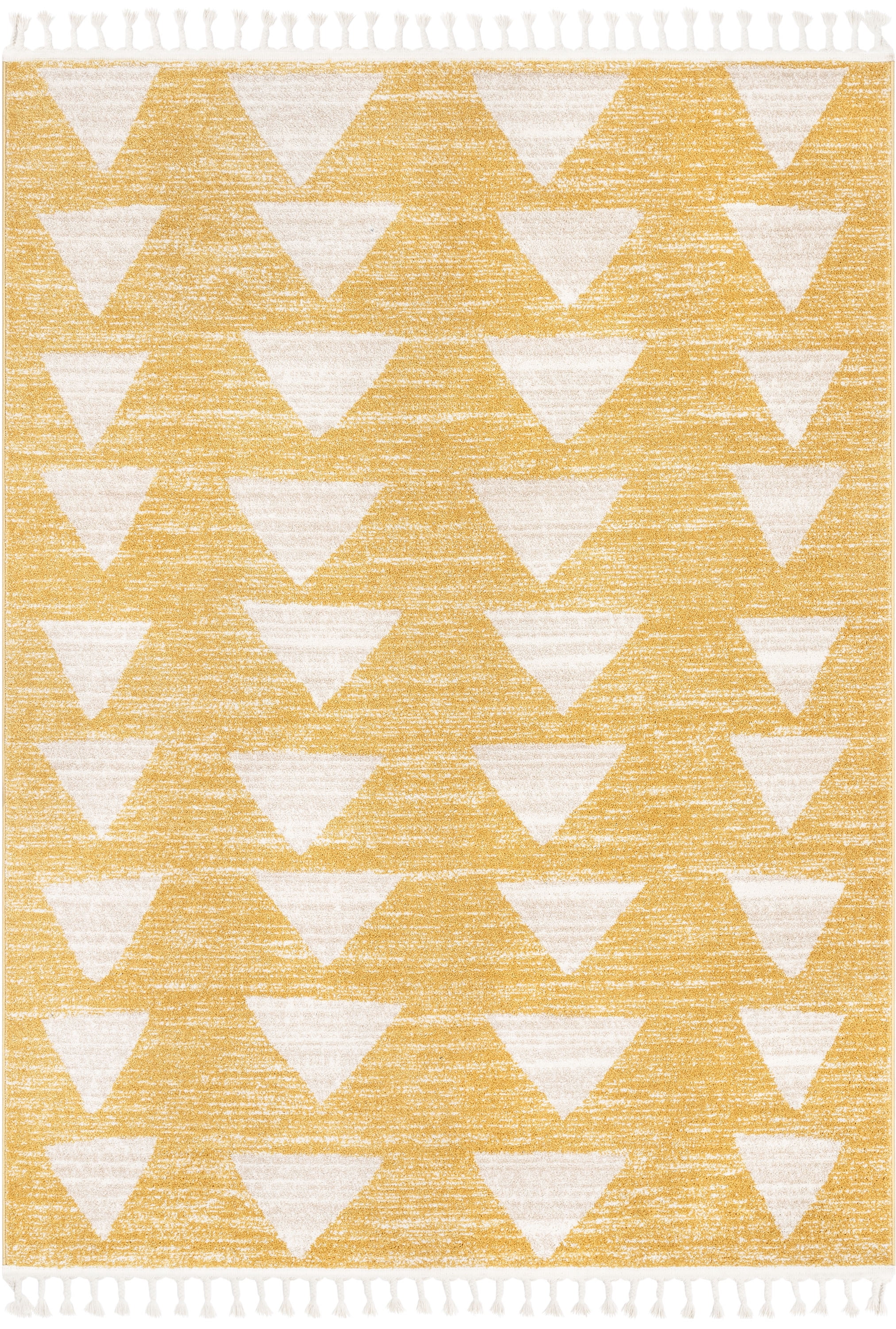 Well Woven Kennedy Triangles Modern Geometric Pattern Yellow 5'3" x 7'3" Kids Area Rug