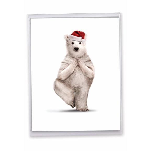 1 Big Holiday Christmas Card (8.5 x 11 Inch) - Yuletide Zoo Yoga Christmas Card J6547JXSG
