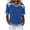 Blue, variant on Blouses for Women Casual Waffle Knit Collared Tops Trendy Color Block Short Sleeve Shirts
