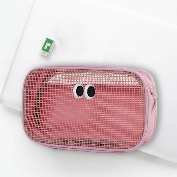 Cute Big Eyes Large Capacity Mesh Makeup Wash Bag Digital Organizing Sundries Storage Bag