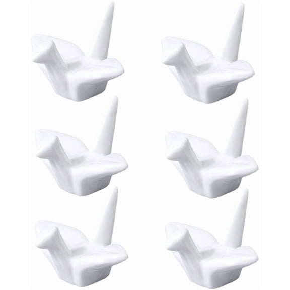 6 pc 6Pcs Origami Crane Chopstick Rest Porcelain Chopsticks Holder Chinese Style Ceramic Dinner Spoon Fork Brush Pen Stand Rack Set for Countertop Tableware Home Ornaments Decoration