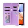 thumbnail image 3 of SaniMore for Samsung Galaxy A05S Wallet Case, PU Leather Wrist Shoulder Strap Flip Stand Card Slots RFID Blocking Zipper Purse Shockproof Anti-fall TPU Inner Shell Flip Folio Protective Cover, Purple, 3 of 10