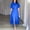 Blue, variant on Kmdttou Dresses for Women Plus Size Plain Solid Color Fashionable Round Neck Short Sleeve Dress