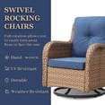 thumbnail image 5 of Gymojoy 2 Pieces Outdoor Patio Wicker Swivel Glider Rocker Chair with High Back Deep Seat, Navy Cushion, 5 of 9