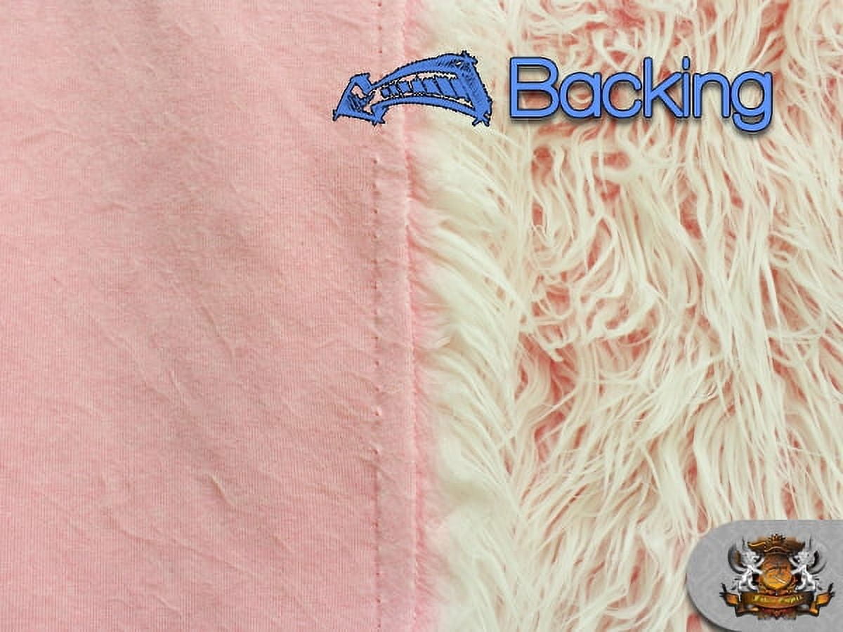 Faux Fur Long Pile ULTRA MONGOLIAN 2 TONE PINK Fabric / 64" W / Sold by the yard