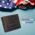 thumbnail image 6 of Distressed Vintage Leather Patriot American Flag Wallet -GOD BLESS AMERICA RFID Blocking Leather US Flag Men's Bifold Western Style Wallet Brown, 6 of 6