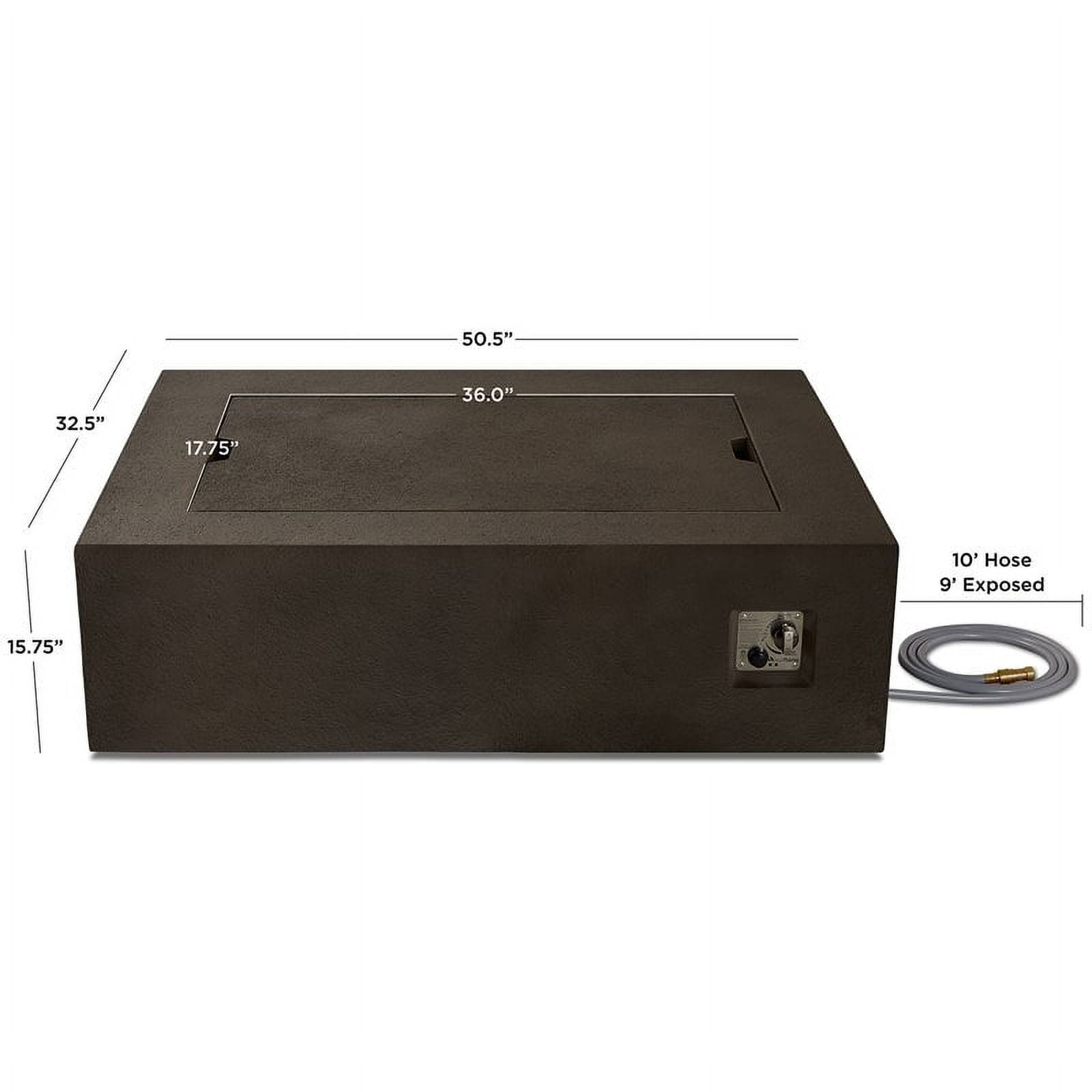 Bowery Hill Contemporary 50.5" x 32.5" Natural Gas Fire Table in Kodiak Brown