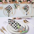thumbnail image 2 of Cloth Napkins Set of 8 - 20x20 Inches, Easter Bunny Gnomes Washable Reusable Table Napkins, Spring Easter Eggs Floral Black Plaid Soft & Absortbent Dining Napkin for Party Wedding Hotel Restaurant, 2 of 8