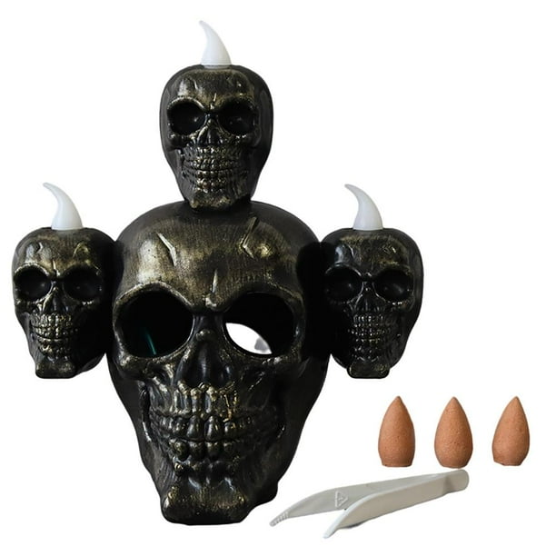 Esqueleto De Halloween, Vela De Terror, Luz De Humo, Sándalo, Decoración De Escritorio Led Para Fiesta De Halloween, Casa Embrujada Scienceny HA046571-01