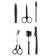 thumbnail image 1 of Maquinilla de afeitar para cejas, kit 6 en 1, set de cuidado de cejas, recortador de cejas para mujeres y hombres, incluye maquinilla, recortador, cepillo, tijeras y pinzas., 1 of 5