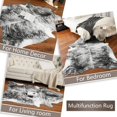 thumbnail image 6 of Lochas Faux Cowhide Area Rug Super Soft Mat Carpet Cow Print Rugs for Bedroom Living Room, 5.2'x6.2',Gray Black, 6 of 7