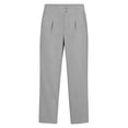 thumbnail image 4 of Cagogo Women Plus Size High Waisted Capri Pants with Pockets Solid Straight Leg Cropped Trousers Elegant Office Casual Summer Lounge Pants, Gray S, 4 of 8