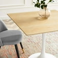 thumbnail image 6 of 36 inch Dining Table, Square, Natural Brown White, Wood, Metal Steel, Modern Contemporary Mid-Century, Kitchen Room Cafe Bistro Restaurant Hospitality, 6 of 6