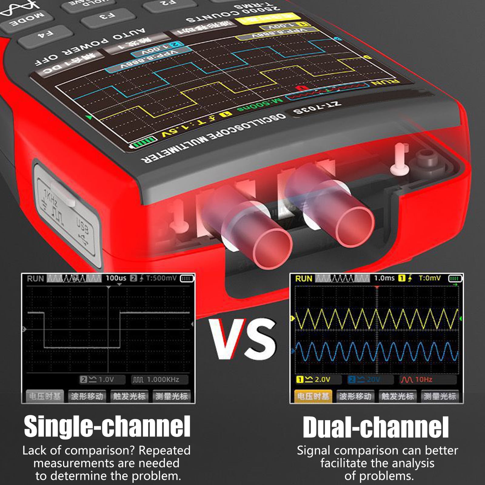 3.5inch Color Screen Digital Multimeter With Oscilloscope Generator For Electronic Testing Electronics Circuit Repair