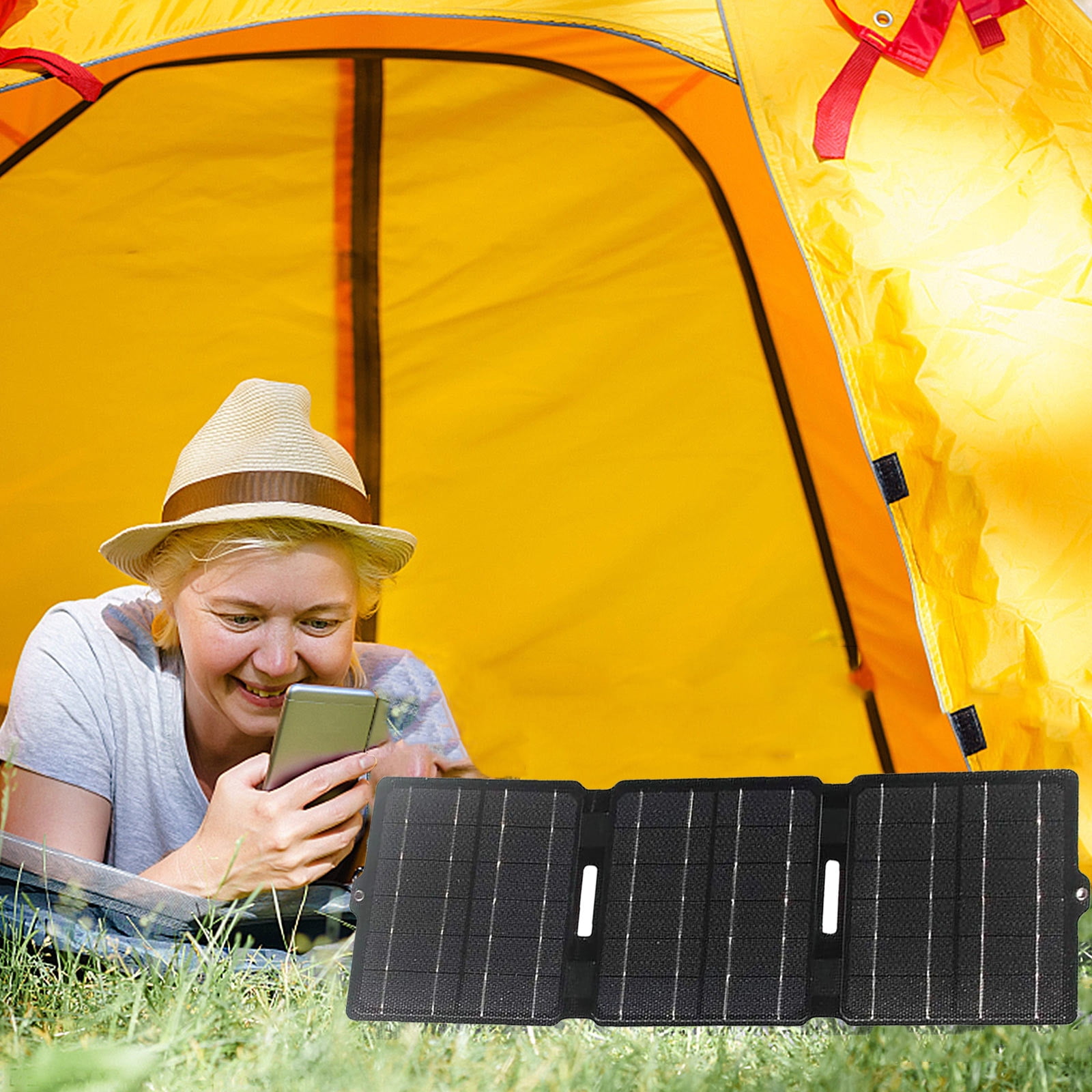 Portable 15W ETFE Solar Panel Folding Pack Charger Outdoor Mobile Phone