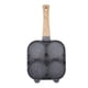 thumbnail image 2 of 4 Hole Frying Pan Non Stick Heat Resisting Omelet Pan for Pancakes Burgers Kitchen Accessory Bear Wood Grain for Gas and Induction Cooker Black-OEIN, 2 of 5
