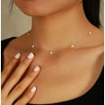 thumbnail image 3 of Lucky Leaf Necklace for Women 925 Sterling Silver Trendy 14K Gold Plating Layered Cute White CZ Flowers Pendant Choker Necklaces to Daughter Mom Minimalist Stackable Chain Wedding Prom Brides Jewelry, 3 of 6