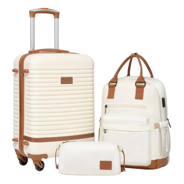 Set de equipaje Coolife de 3 piezas, rígido y ligero con cierre TSA