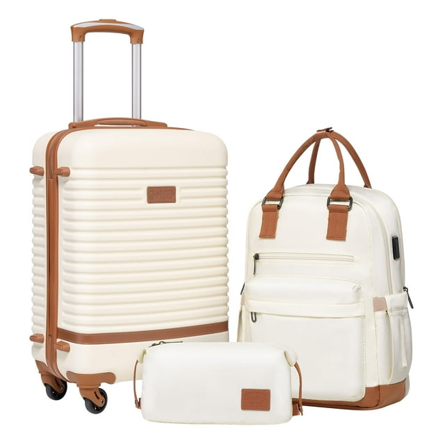 Set de equipaje Coolife de 3 piezas, rígido y ligero con cierre TSA