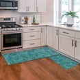 thumbnail image 2 of UWNRBG Vintage Moroccan Non Slip Kitchen Turquoise Teal Rug Runner, 17'' x 48'', 17'' x 30'', 2 of 5