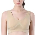 thumbnail image 4 of Fancifize Plus Size Sports Bra for Women S-6XL,Wireless Lightly Lined Comfort T-Shirt Bra Cotton Stretch Breathable Running Yoga Bra, 4 of 5