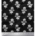 thumbnail image 1 of Soimoi Poly Georgette Fabric Leaves & Floral Block Print Fabric by Yard 52 Inch Wide, 1 of 3