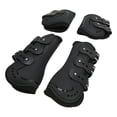 thumbnail image 4 of Front Hind Leg Boots, Shock Absorption, Breathable Open Front PU Shell Horse Leg Protectors, Neoprene Lining, Ventilated, Adjustable Straps, Set of 4 Breathable Riding Boots, 4 of 7
