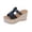 Black, variant on Womens Woven Wedge Sandals Hollow Out Buckle Strappy Espadrilles Plus Size Casual Summer Beach Slippers Trendy