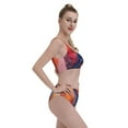 thumbnail image 2 of Kdxio Vibrant Hummingbird Watercolor Art for Womens High Waisted Bikini Top Sports Style Two Piece Bathing Suits, 2 of 5