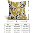 thumbnail image 5 of Navy Blue Yellow Floral Pillow Covers 20x20 Set of 2 Spring Boho Rustic Art Flower Decorative Throw Pillow Cases Outdoor Farmhouse Decor for Sofa Couch Bed, 5 of 6