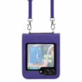 thumbnail image 3 of Nalacover For Samsung Galaxy Z Flip 5 Case,Shockproof Premium PU Leather Magnetic Clasp Flip for Women Men Cover with Removable Adjustable Crossbody Shoulder Strap For Samsung Galaxy Z Flip 5,Purple, 3 of 5