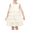 White layer pleated, variant on Sunny Fashion Girls Dress White Lace Flowy A-line Tiered Sleeveless Sundress Wedding Party 7 Years