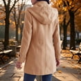 thumbnail image 4 of cocolona Women Winter Coats Casual Stand Collar Hooded Double Breasted Overcoat Trency Casual Long Pea Coats, 4 of 4