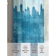 thumbnail image 6 of Abstract Urban Silhouette Sheer Curtains 108 Inches Long 2 Panels Watercolor Blue Building Light Filtering Semi Sheer Window Curtains Drapes for Bedroom Living Room 52"x108", 6 of 7