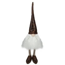 Northlight Rustic Sitting Gnome Christmas Decoration - 12" - White and Brown