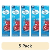 (5 pack) Great Value Freezer Guard Double Zipper Freezer Bags, Gallon, 40 Count