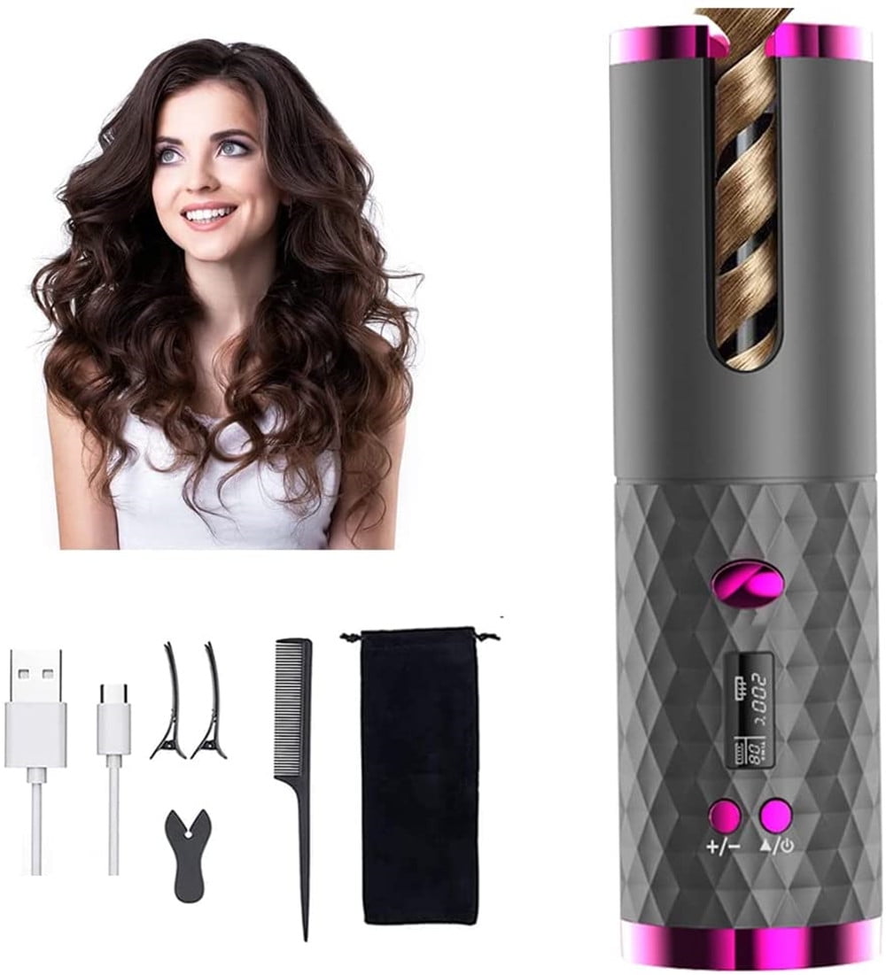 Laverner Cordless Hair Curling Iron, Automatic Hair Curlers Cordless Hair  Curling Iron for Women 