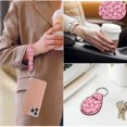 thumbnail image 5 of Qpednta Pink Strawberry 14 Pieces Car Seat Covers with Headrest Cover and Steering Wheel Cover Center Console Cover Auto Seat Belt Cover Cars Water Cup Coaster Comfortable for Car SUV, 5 of 6