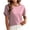 Pink1, variant on Kovlvoll Womens Tops Crew Neck Short Sleeve T-Shirts Solid Color Loose Dressy Casual Blouses Tunic Top