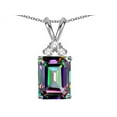 thumbnail image 2 of Star K � Emerald Cut 10x8 mm Rainbow Mystic Topaz Pendant Necklace, 2 of 9