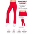 thumbnail image 5 of Women's Cotton Spandex Fold Over Waist Yoga Pants Full Length Flare Bottom Leggings, 5 of 5
