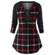 thumbnail image 1 of Camiseta larga holgada para Mujer, camisetas informales a cuadros, Blusa para Mujer, ropa para Mujer, camisetas para Mujer, 1 of 4