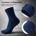 thumbnail image 4 of 5 Pairs Navy Blue Men's Cotton Five Finger Crew Socks, Breathable Athletic Running Toe Socks One Size Fits Most US 6-14, 4 of 7