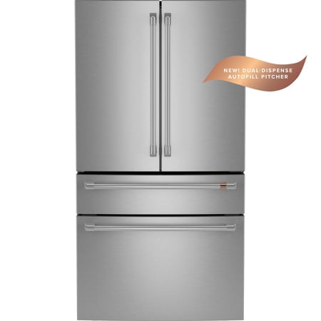 Café - 36 in. Wide 28.7 Cu. Ft. 4-Door French Door Smart Refrigerator with Dual Dispense Autofill Pitcher - Stainless Steel