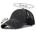 thumbnail image 3 of Toptie 2 Pack Ponytail Hat Mesh Baseball Cap Adjustable High Messy Bun Ponycap-Black & Khaki, 3 of 5