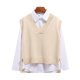 thumbnail image 2 of Suéter de mujer, chaleco con cuello en V, top de punto, nueva moda coreana 2024, jersey de primavera y otoño, jersey liso sin mangas para mujer, 2 of 5