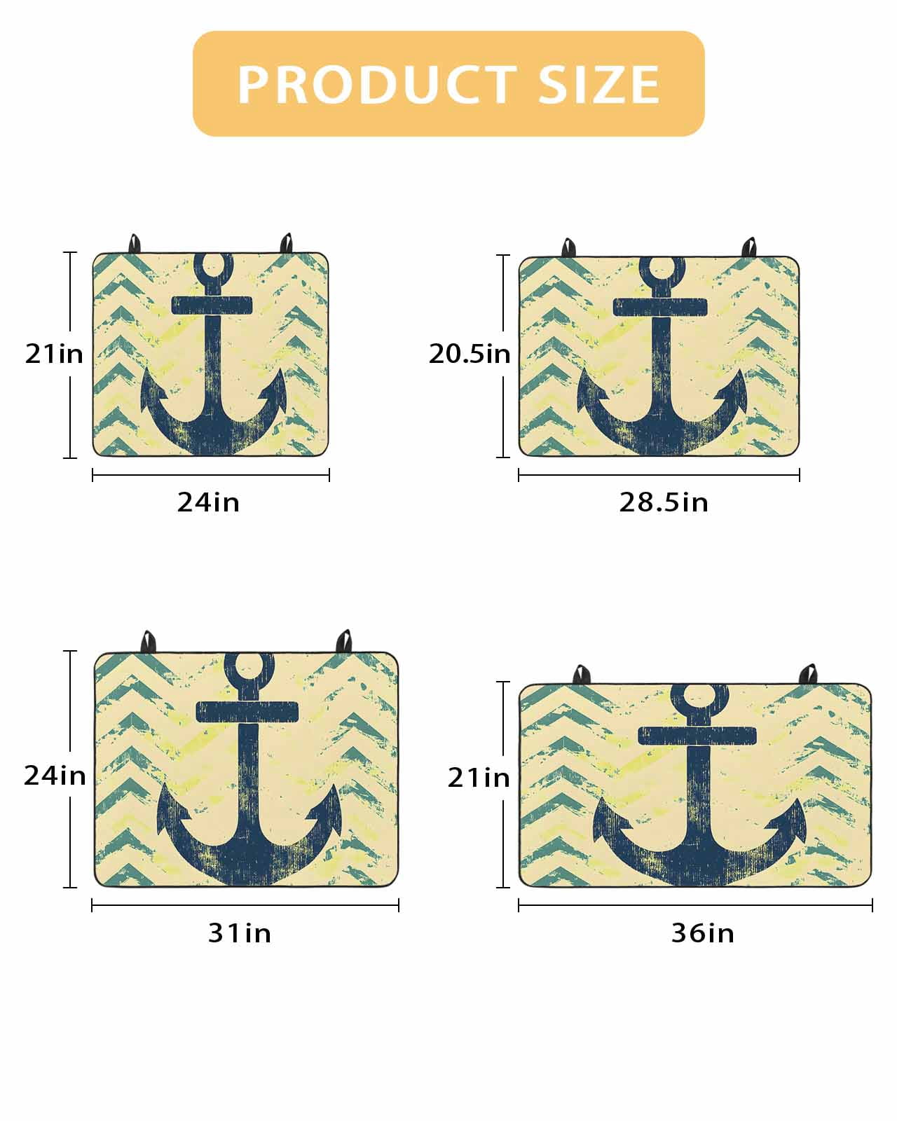 nqOlkjepod Large Induction Cooktop Protector Mat 24"x21", Anchor Nautical Stove Top Covers for Electric Stove, Green Yellow Wave Stripe Retro Stove Burner Cover Mats, Glass Top Stove Cover