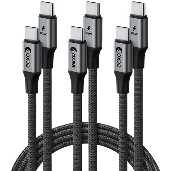 OXAA USB C to USB C Fast Charging Cable 60W, Durable & High-Speed, Compatible with iOS, Android, and Laptops